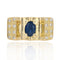Bague 56 Bague saphir et diamants esprit tank 58 Facettes 21-221