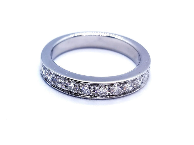 Bague 53 Bague Alliance Or blanc Diamant 58 Facettes 578771RV
