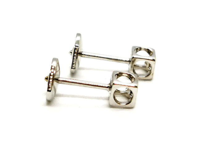 Boucles d'oreilles Dinh Van Boucles d'oreilles Puces Cube Or blanc Diamant 58 Facettes 1236680CN