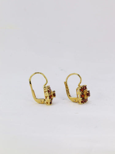 Boucles d'oreilles Boucles d'oreilles dormeuses Or jaune Grenats 58 Facettes J266