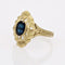 Bague 53 Bague Art Nouveau or jaune mat et saphir 58 Facettes 23-331