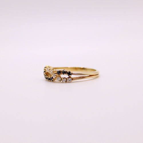 Bague Bague Diamants Saphirs entrelacés 58 Facettes