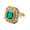 Bague 48 Bague en or jaune, émeraude et diamants. 58 Facettes 30985