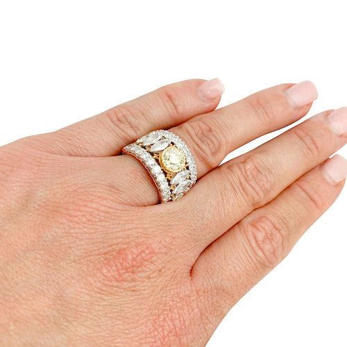 Bague 51.5 Bague bandeau Buccellati, diamants jaune. 58 Facettes 31419