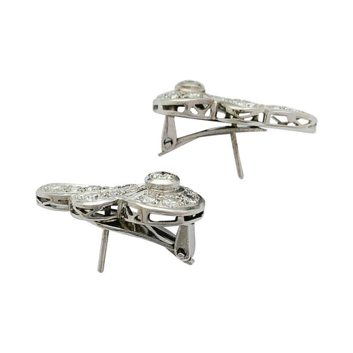 Boucles d'oreilles Paire de boucles d'oreilles Art Déco en platine 58 Facettes 31948