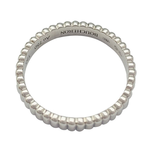 Bague 53 Alliance Boucheron "Grosgrain" en or blanc. 58 Facettes 31921
