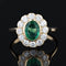 Bague 52 Bague pompadour émeraude diamants or jaune 58 Facettes 22-295