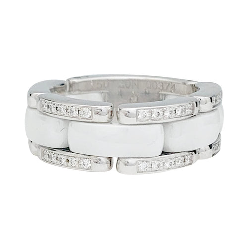 Bague 51 Bague Chanel, "Ultra", or blanc, céramique blanche, diamants. 58 Facettes 31586