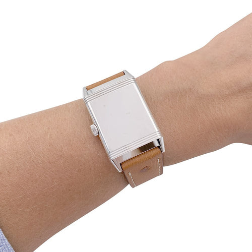 Montre Montre Jaeger Lecoultre, "Reverso Classic", cacier, cuir. 58 Facettes 33053