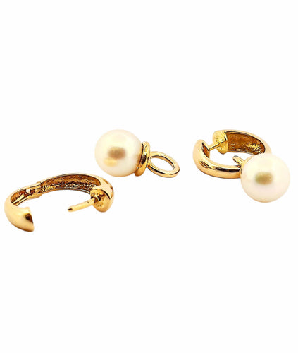 Boucles d'oreilles Boucles d’oreilles or jaune 18 carats et perles amovibles 58 Facettes