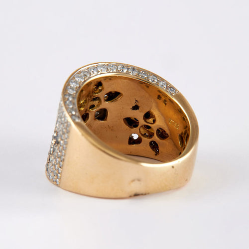 Bague 51 Bague large pavage Diamants Saphirs 58 Facettes