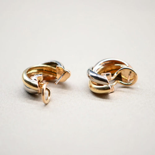 Boucles d'oreilles Cartier - Boucles D’oreilles Trinity 3 Ors 58 Facettes