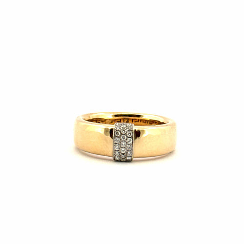 Bague 53 Alliance or jaune 18 carats motif en diamants 58 Facettes
