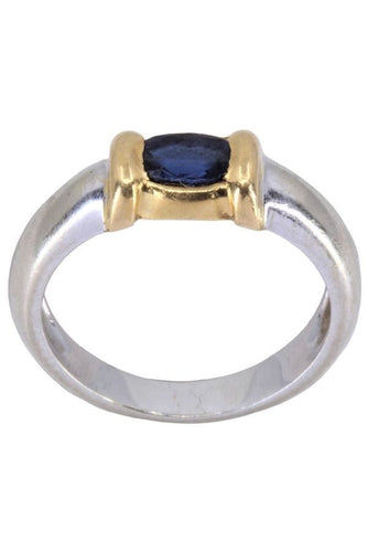 Bague 52 BAGUE MODERNE 2 ORS SAPHIR 58 Facettes 067431