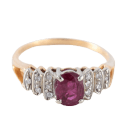 Bague 55 Bague en or, rubis 58 Facettes
