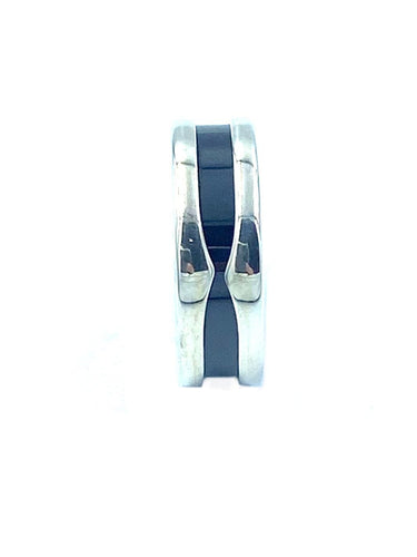 Bague 51 BVLGARI. Collection BZERO1 Save the Chidren, alliance argent et céramique 58 Facettes