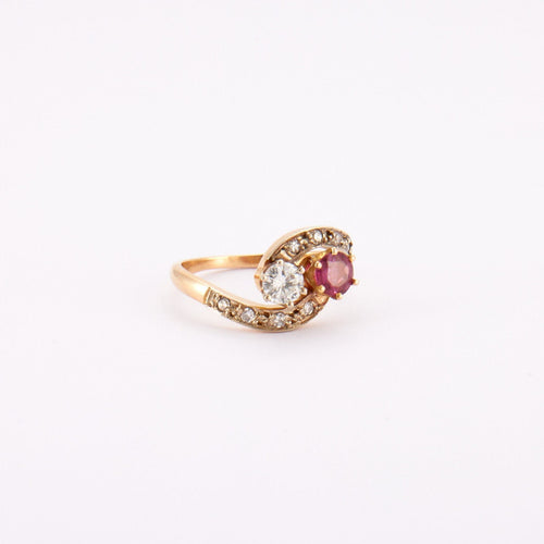Bague 51 Bague Toi & Moi rubis, diamants 58 Facettes