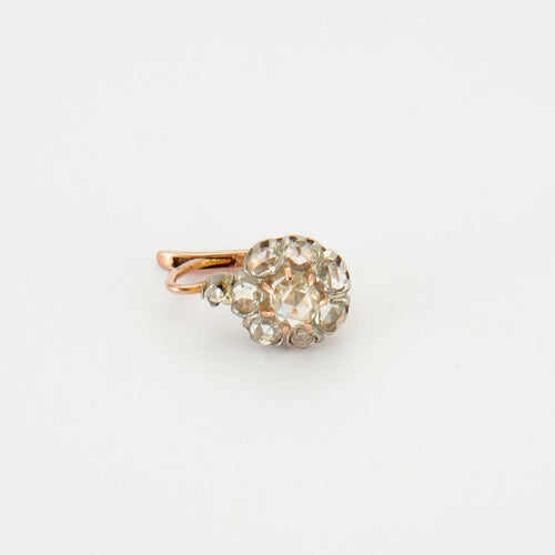 Boucles d'oreilles Paire de dormeuses diamants XIXème siècle 58 Facettes