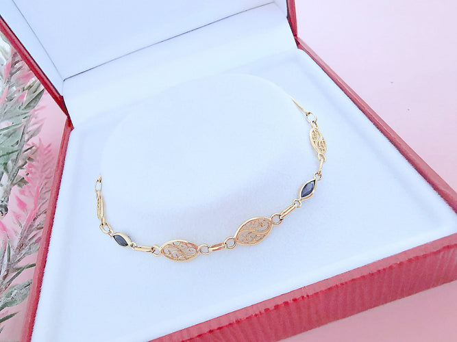 Bracelet Bracelet filigrane Saphirs Or Jaune 58 Facettes AA 1594