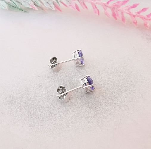 Boucles d'oreilles Boucles d'oreilles puces Tanzanites Or Blanc 58 Facettes AA 1496