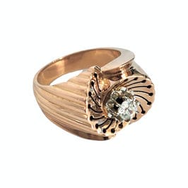 Bague 54 Bague rétro or rose diamant 58 Facettes 1-1191/1
