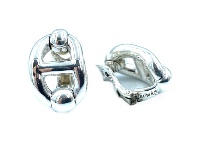 Boucles d'oreilles Hermès. Collection Chaîne d’ancre, boucles d’oreilles argent 58 Facettes