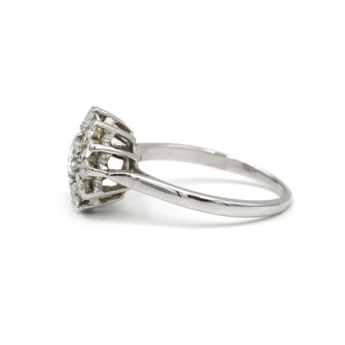 Bague 55 Bague Marguerite Or blanc Diamants 58 Facettes 240020R