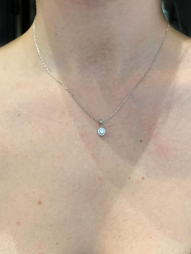 Collier Chaine et Pendentif Or Blanc et Diamants 58 Facettes
