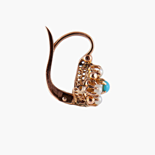 Boucles d'oreilles Boucles d'oreilles dormeuses Perles fines Turquoise 58 Facettes