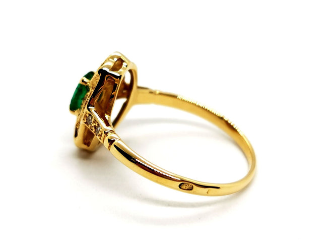 Bague 51 Bague Or jaune Emeraude 58 Facettes 1292147CN