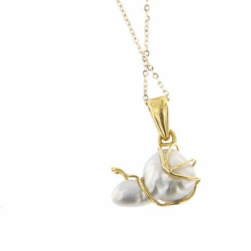 Collier Collier pendentif Escargot perle diamant 58 Facettes 25556