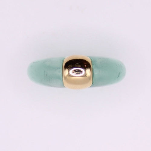 Bague Bague résine lagon et or jaune 58 Facettes