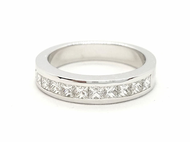 Bague 54 Bague Demie alliance Or blanc Diamant 58 Facettes 578776RV