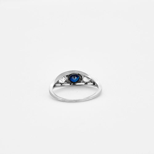 Bague 62 Bague Jarretière Platine Saphir de synthèse Diamants 58 Facettes 67/2