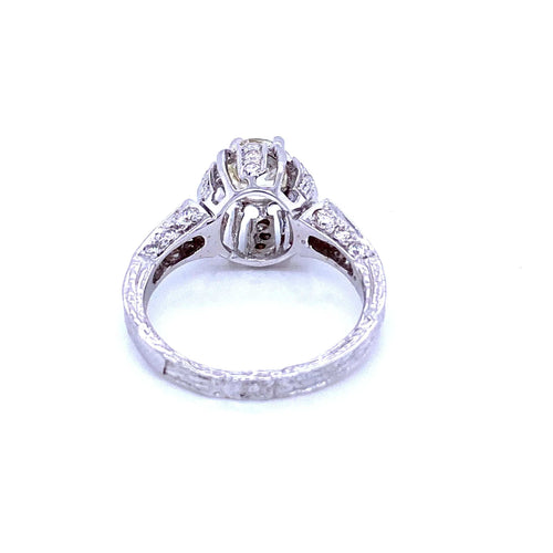 Bague 55 Bague de fiançailles diamant Art Déco 58 Facettes