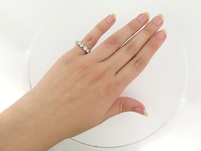 Bague 50 bague alliance taille 50 en or blanc 18k et diamants 2.8 ct 58 Facettes 253446