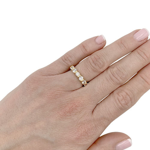Bague 50 Alliance or jaune, diamants. 58 Facettes 32497