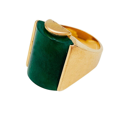 Bague 48 Bague ancienne or rose et jade. 58 Facettes 30831