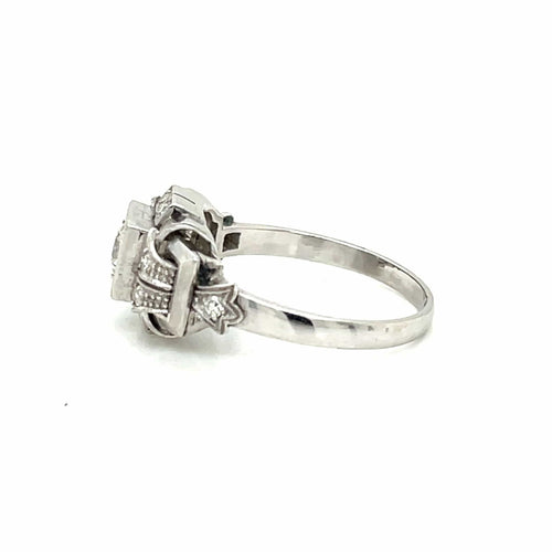 Bague 57 Bague Art déco Or Diamant 58 Facettes