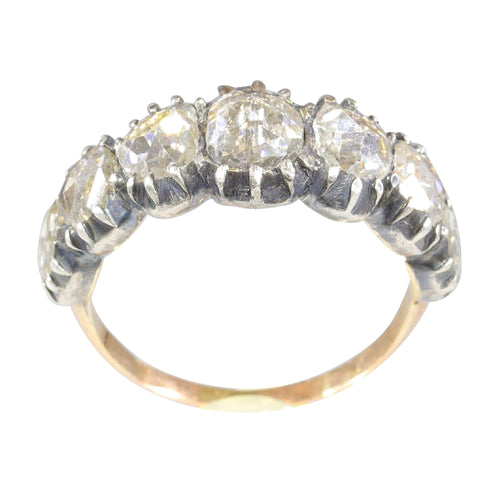 Bague 52 Bague en diamant taille rose de la fin de l'époque géorgienne du début de l'époque victorienne 58 Facettes 21272-0590
