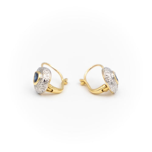 Boucles d'oreilles Boucles d'oreilles Dormeuses Or jaune Saphir 58 Facettes 1949700CN