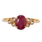 Bague Bague moderne or jaune et rubis, diamants 58 Facettes