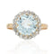 Bague 58 Bague ancienne aigue-marine diamants ronde 58 Facettes 22-425