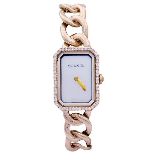Montre Montre Chanel, "Première Chaîne Gourmette", or rose, diamants. 58 Facettes 33507