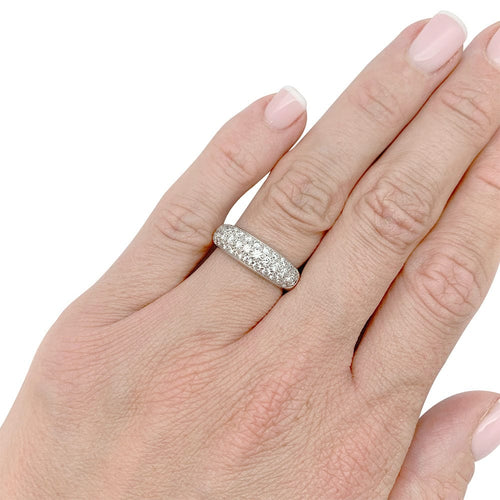 Bague 49 Bague jonc en or blanc, diamants. 58 Facettes 31460