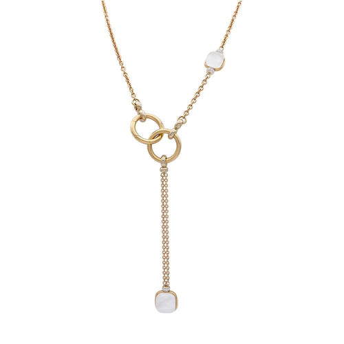 Collier Collier Pomellato, "Nudo", or rose, diamants, nacres blanches, topazes blanches. 58 Facettes 32762
