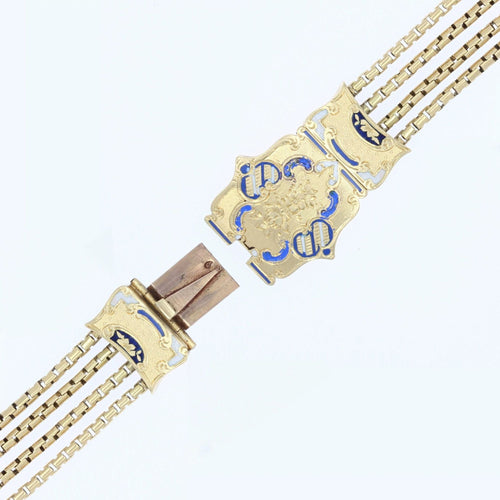 Bracelet Bracelet ancien en or et son fermoir émaillé 58 Facettes 21-579