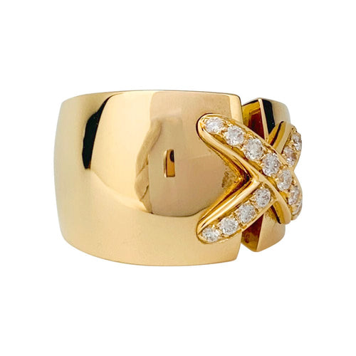 Bague 52 Bague Chaumet, "Liens" grand modèle, or jaune, diamants. 58 Facettes 31528