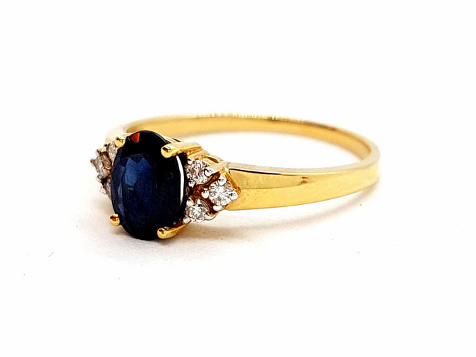 Bague 54 Bague Or jaune Saphir 58 Facettes 06323CD