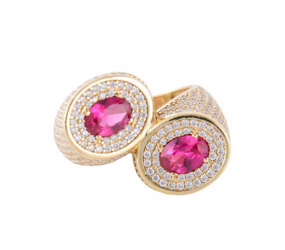 Bague BAGUE "ETREINTE" OR & ZIRCONIUMS 58 Facettes BO/220090